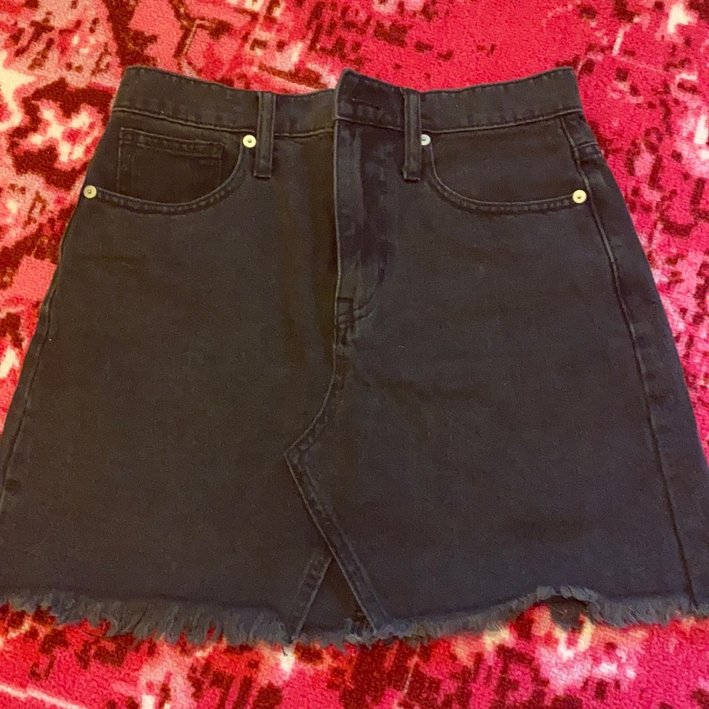 black denim madewell skirt